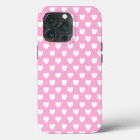 Super Cute Feminine Pink And White Hearts