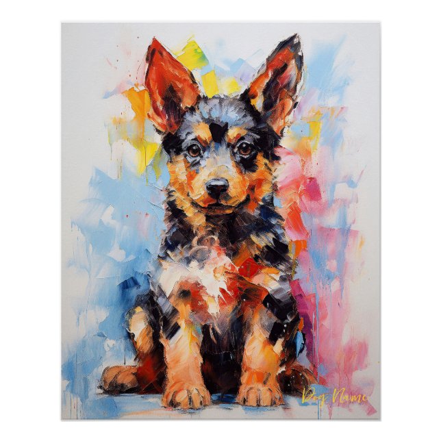 Super Cute German Shepherd Dog Puppy 004 - Xeno Lu Poster (Front)