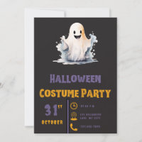 Super Cute Ghost Modern Black Halloween