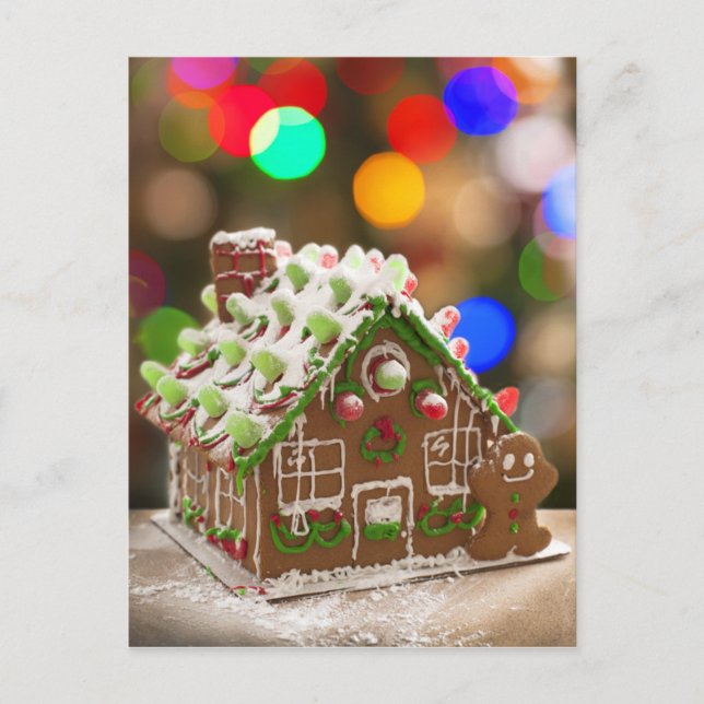 Super Cute Gingerbread House Postcard (Front)