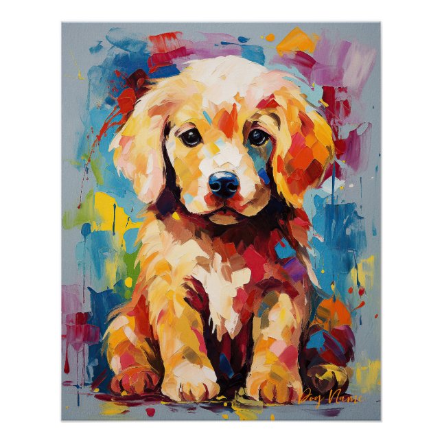 Super Cute Golden Retriever Dog Puppy 001 - Xeno L Poster (Front)