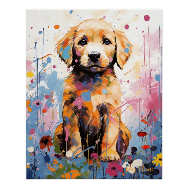 Super Cute Golden Retriever Dog Puppy 003 - Xeno L Poster (Front)
