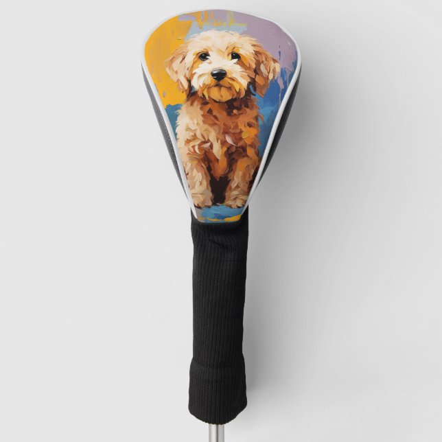 Super Cute Goldendoodle Dog Puppy 003 - Xeno Lucil Golf Head Cover (Front)