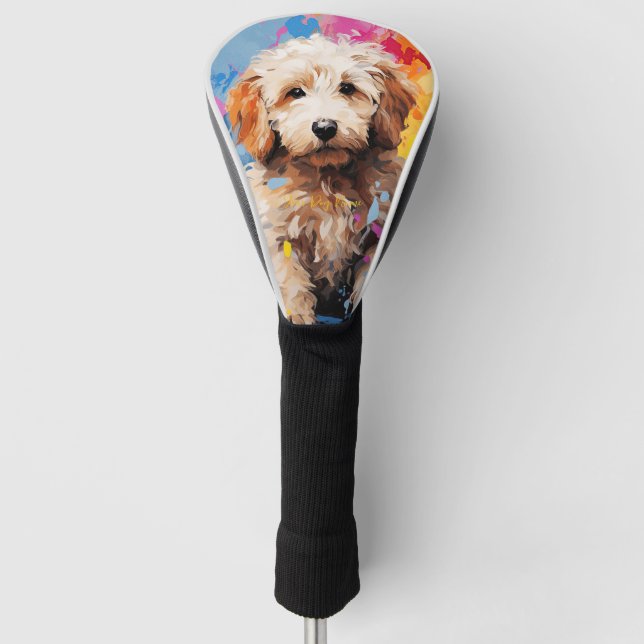 Super Cute Goldendoodle Dog Puppy 005 - Xeno Lucil Golf Head Cover (Front)