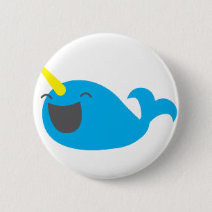 Super cute happy NARWHALE 6 Cm Round Badge