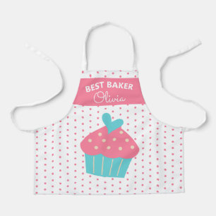 Super Cute Head Baker Colourful Cupcake Baking  Ap Apron