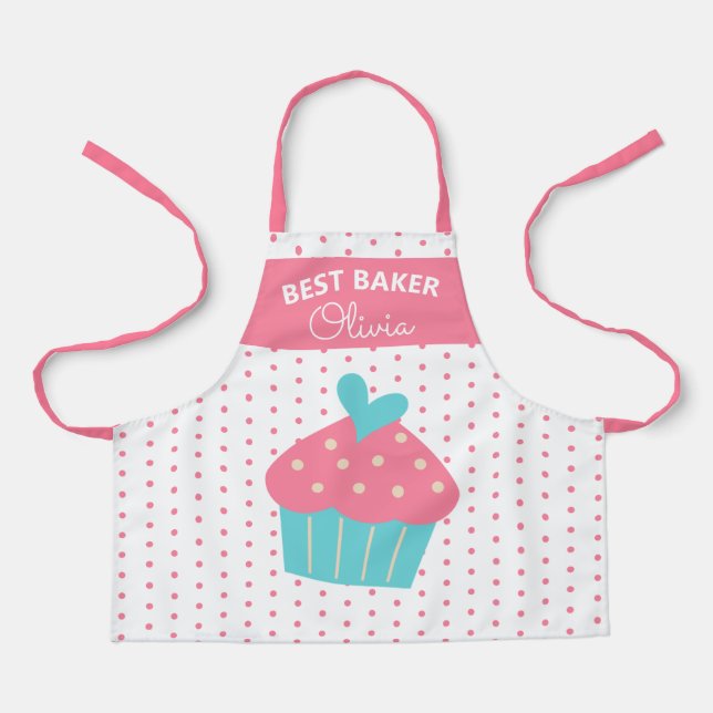 Super Cute Head Baker Colourful Cupcake Baking  Ap Apron (Front)