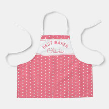 Super Cute Head Baker Pink Polka Dot Girly Baking