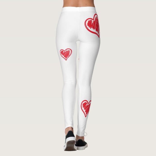 Super Cute Heart Leggings for Valentine's Day Run (Back)