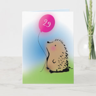 Super cute hedgehog birthday wish card