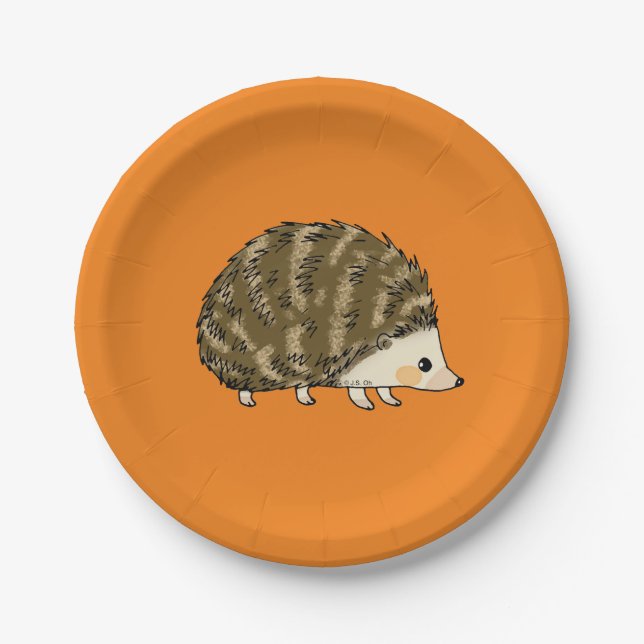 super cute hedgehog paper plate (Front)
