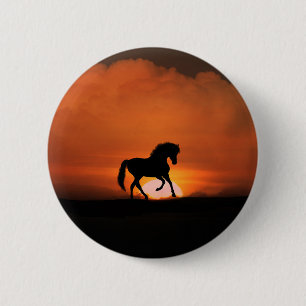 Super Cute Horse and Sun 6 Cm Round Badge