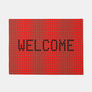 Super Cute Hot Red Stylish Pattern Customisable Doormat
