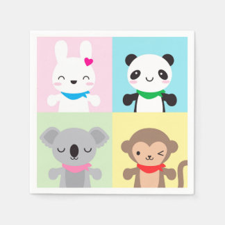 Super Cute Kawaii Animal Mascots Napkin