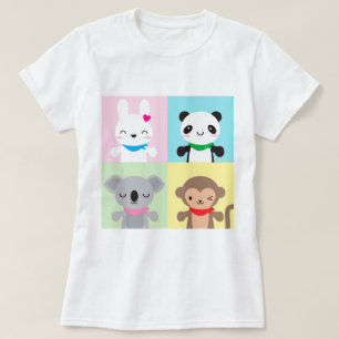 Super Cute Kawaii Animal Mascots T-Shirt
