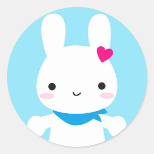 Super Cute Kawaii Bunny Classic Round Sticker