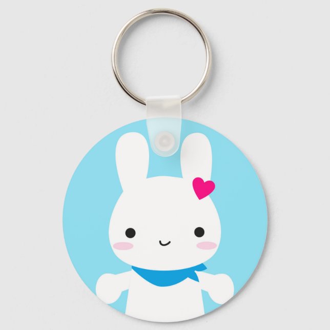Super Cute Kawaii Bunny Key Ring (Front)