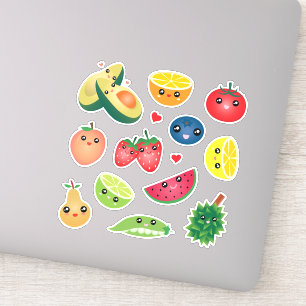 Super Cute Kawaii Cartoon Fruits And Veggies Vegan