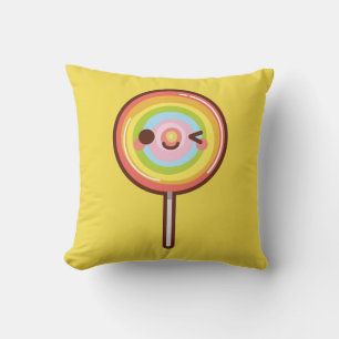 Super cute kawaii rainbow lollipop custom colour cushion