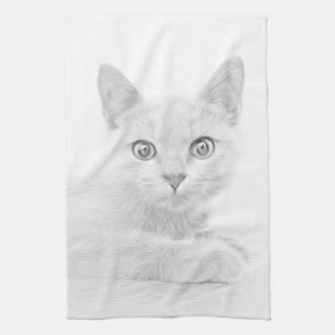 SUPER CUTE Kitten Portrait Photograph Tea Towel