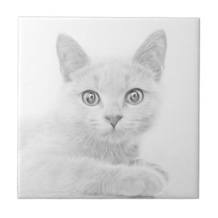 SUPER CUTE Kitten Portrait Tile