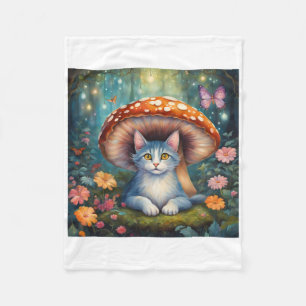 Super Cute Light Cat Sticker Fleece Blanket