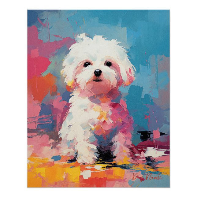 Super Cute Maltese Dog Puppy 003 - Xeno Lucilfer Poster (Front)