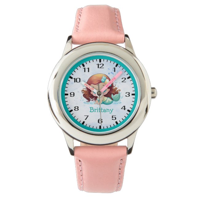 Super Cute Mermaid with Bow Children's Watch (Front)