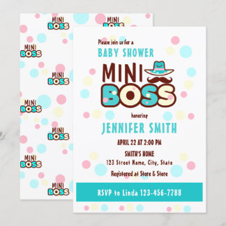 Super Cute Mini Boss Baby Boy Shower Invitation
