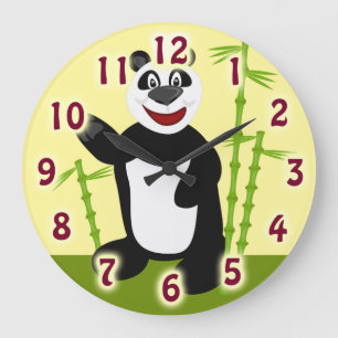 Super Cute Panda bear Large Clock