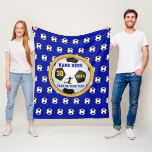 Super Cute Personalised Soccer Blanket in 3 Sizes