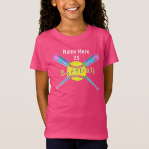 Super Cute Personalised Softball Shirts for Girls