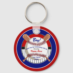 Super Cute Personalize Baseball Baby Shower Favors Key Ring