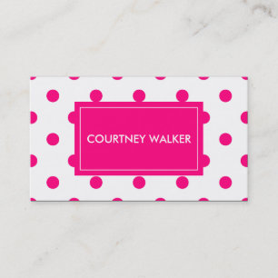 Super Cute pink polka dot business cards