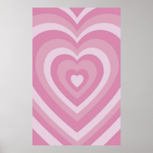 Super Cute Pink Powerpuff Girls  Love Heart Patter Poster