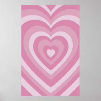 Super Cute Pink Powerpuff Girls  Love Heart Patter Poster