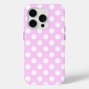 Super Cute Pink With Stylish White Polka Dots iPhone 15 Pro Case