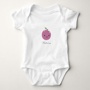 Super-Cute Plum Fruit Love Baby Bodysuit