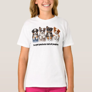 Super Cute Pockets Full of Puppies T-Shirt