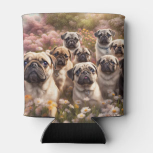 Super Cute Pug Dogs Can Cooler