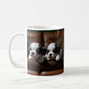 Super Cute Puppies on the Couch 1 Coffee Mug