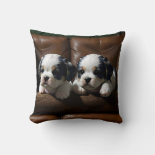 Super Cute Puppies on the Couch 1 Cushion