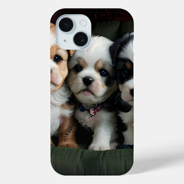 Super Cute Puppies on the Couch 2 Case-Mate iPhone Case (Back)