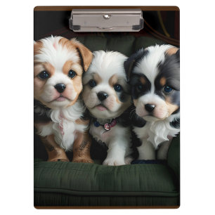 Super Cute Puppies on the Couch 2 Clipboard