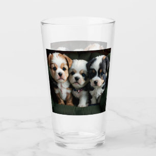 Super Cute Puppies on the Couch 2 Glass