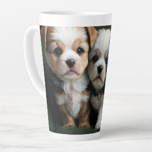Super Cute Puppies on the Couch 2 Latte Mug