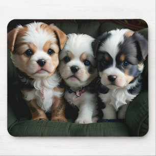 Super Cute Puppies on the Couch 2 Mouse Mat