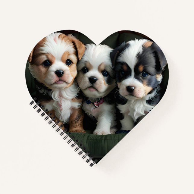 Super Cute Puppies on the Couch 2 Notebook (Front)
