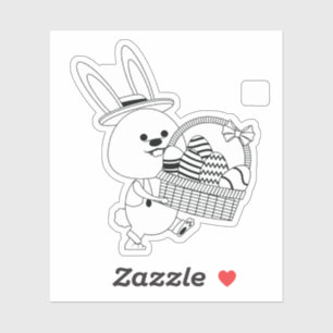 Super Cute Rabbit With Gift For Easter Day
