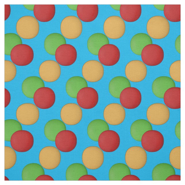 Super Cute Red Yellow Green Blue Pattern Fabric (Swatch)